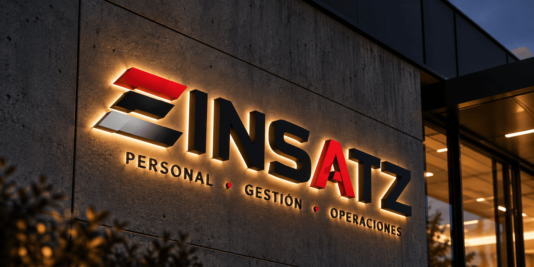 Identidad Einsatz instalada en una fachada